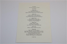 Angel Cabrera Signed 2009 Masters Chairman's Cocktail Buffet Menu - Night of Win! JSA ALOA