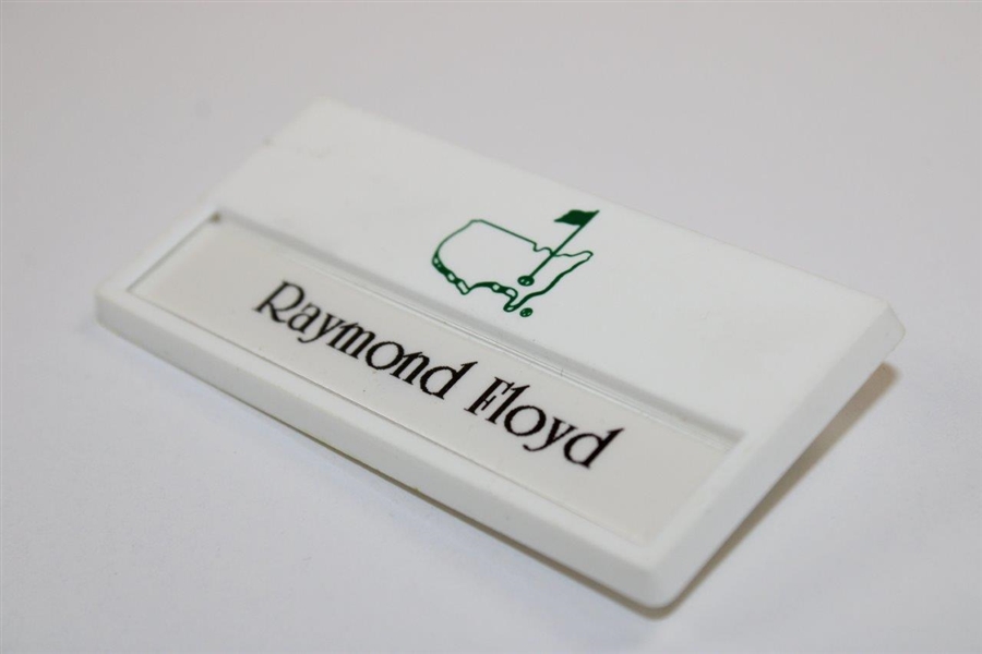 Masters Champion Ray Floyd Personal White Nametag with Green Logo