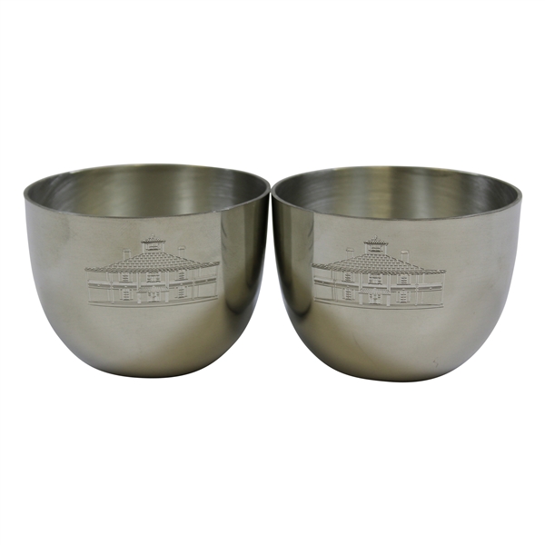 Pair of Augusta National Golf Club Clubhouse Logo Pewter Cups