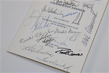 Gary Player's Signed By 21 W/Tiger 2010 @ St. Andrews Champs Dinner Menu JSA ALOA