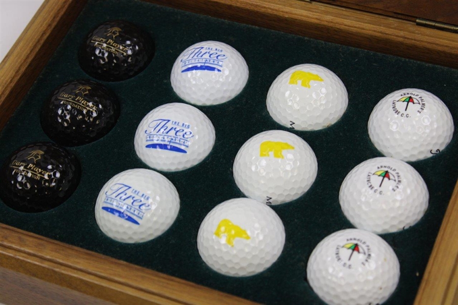 Gary Player's The Big Three Invitational 1997 Wood Box With Golf Balls