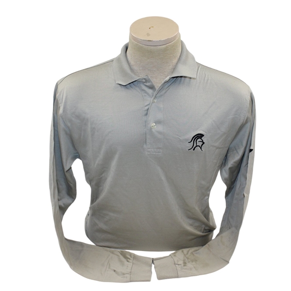 Gary Player's Personal Gray Black Knight Logo Long Sleeve Golf Shirt