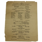 1937 Augusta National Inv. Tournament Sunday Final Rd Program/Pairing Guide