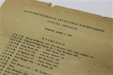 1937 Augusta National Inv. Tournament Sunday Final Rd Program/Pairing Guide