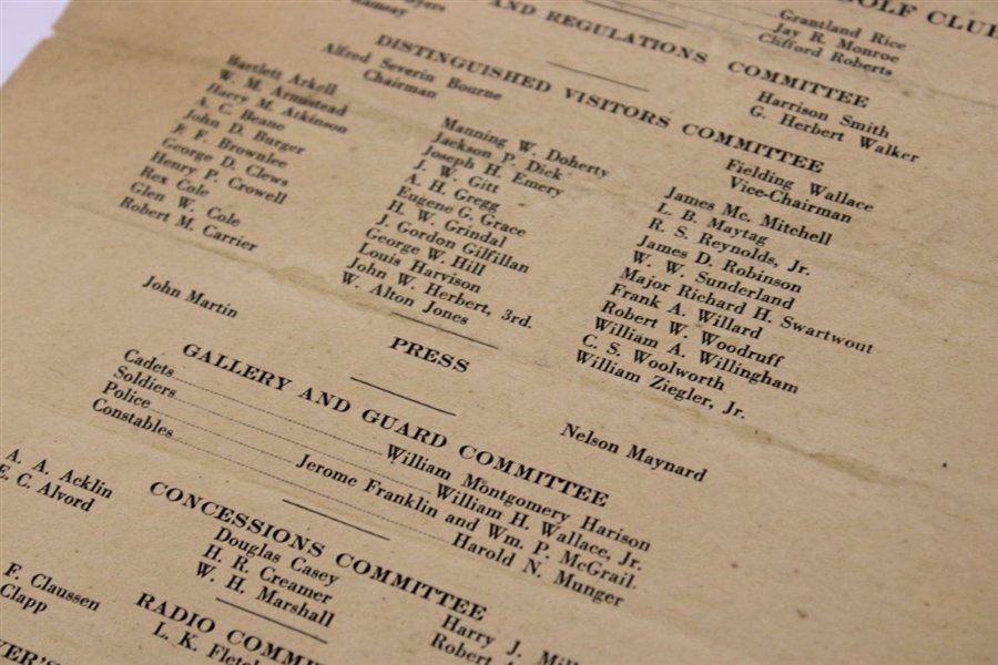1937 Augusta National Inv. Tournament Sunday Final Rd Program/Pairing Guide