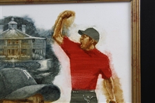 Original Tiger Woods 'Grand Slam' Oil Painting By Artist Robert Fletcher - Framed