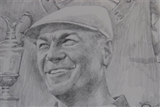 Original Ben Hogan 'Grand Slam' Pencil Sketch By Artist Robert Fletcher