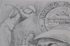 Original Ben Hogan 'Grand Slam' Pencil Sketch By Artist Robert Fletcher