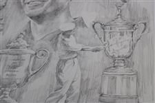 Original Ben Hogan 'Grand Slam' Pencil Sketch By Artist Robert Fletcher