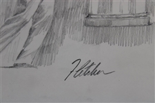 Original Ben Hogan 'Grand Slam' Pencil Sketch By Artist Robert Fletcher