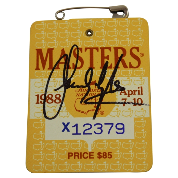 Sandy Lyle Signed 1988 Masters Series Badge #X12379 JSA ALOA