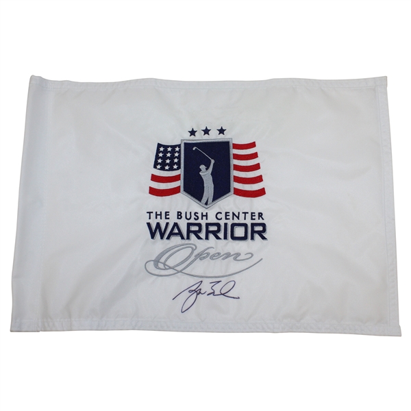 President George Bush Signed 'The Bush Center Warrior Open' Flag JSA ALOA