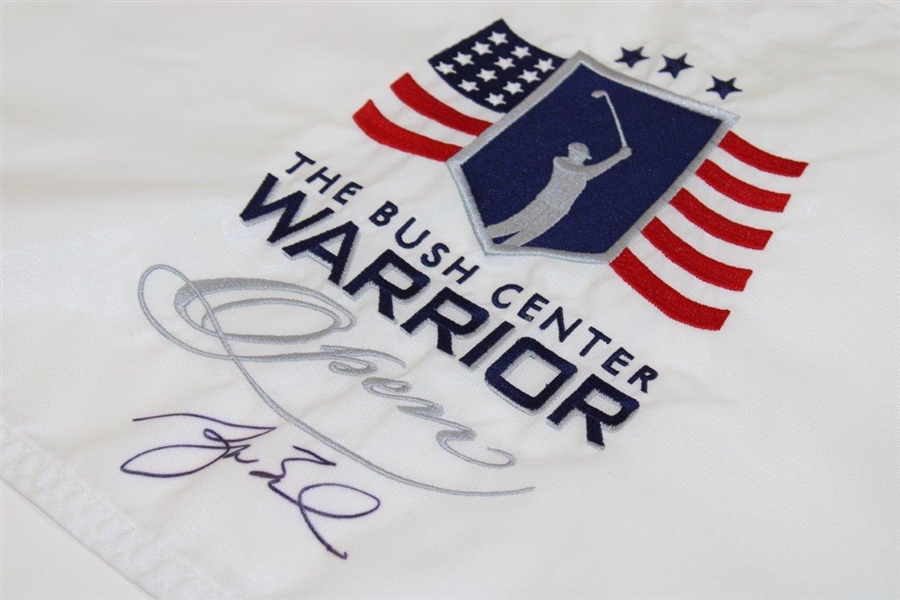 President George Bush Signed 'The Bush Center Warrior Open' Flag JSA ALOA