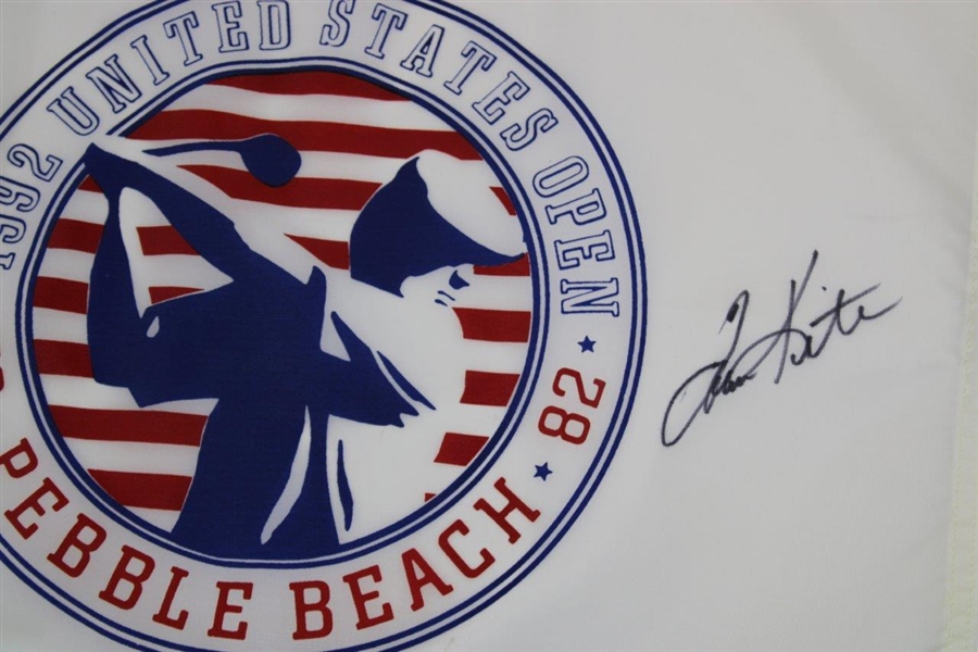 Tom Kite Signed 1992 Us Open at Pebble Beach White Flag JSA ALOA