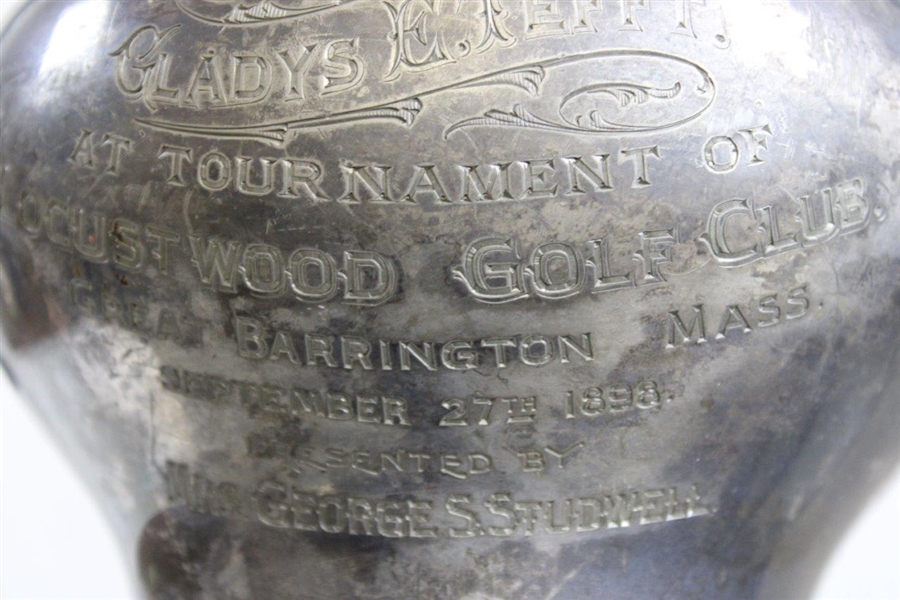 1898 Locustwood Golf Club Derby Silver Co. Quadruple Plated Trophy Won By Tefft