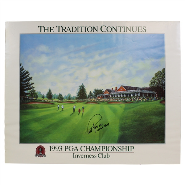 Paul Azinger Signed 1993 PGA at Inverness Club Poster With Champ Notation JSA ALOA
