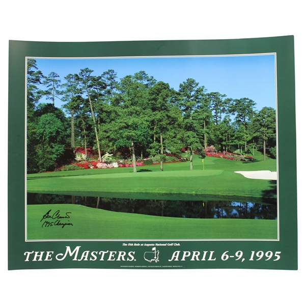 Ben Crenshaw Signed 1995 The Masters Poster With Champ Notation JSA ALOA
