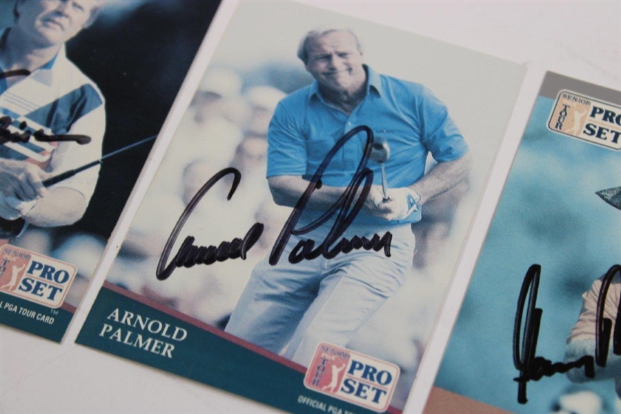 Big 3' Palmer, Nicklaus, & Player Signed Pro-Set Golf Cards JSA ALOA