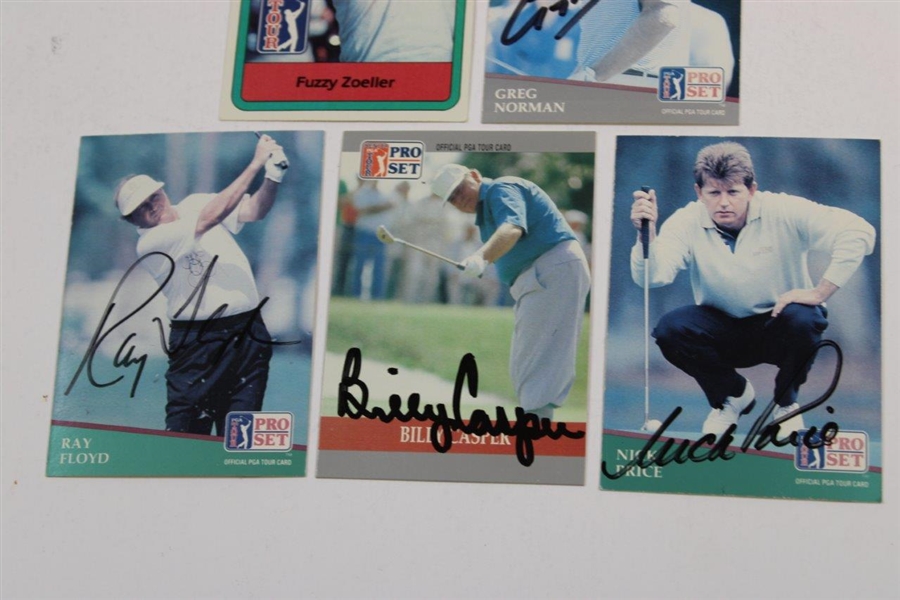 Five (5) Multiple Major Winners Signed Pro-Set Golf Cards JSA ALOA