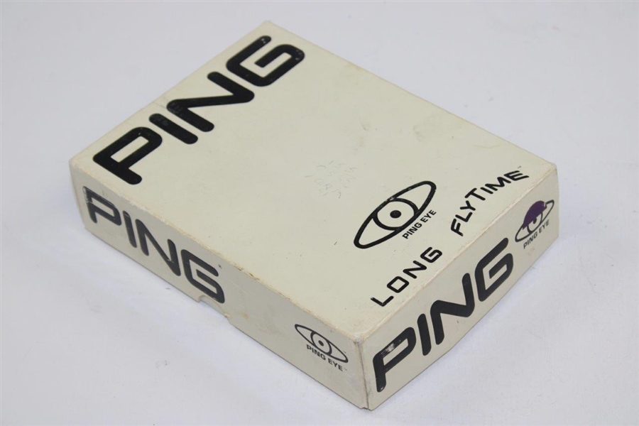 Complete Dozen Ping Eye Karsten White/Purple Golf Balls In Original Box