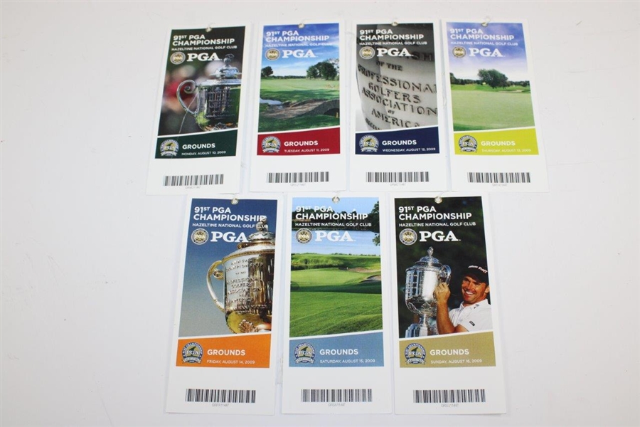 2009 PGA Championship Complete Seven (7) Day Monday-Sunday Ticket Set