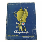 1945 PGA Championship at Moiraine CC Program - Byron Nelson Winner - Part of 11 in a Row