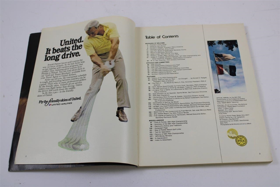 1977 PGA Championship at Pebble Beach Program - Lanny Wadkins Winner