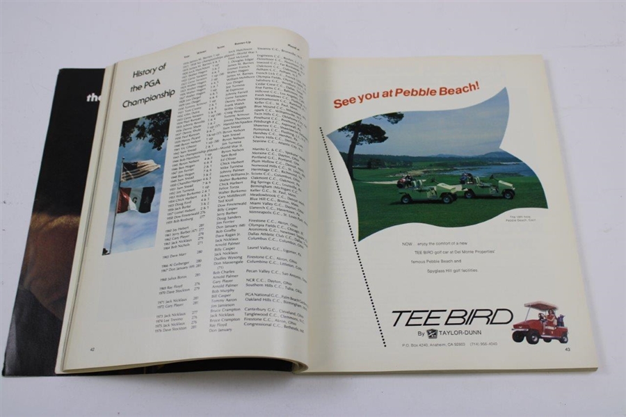 1977 PGA Championship at Pebble Beach Program - Lanny Wadkins Winner