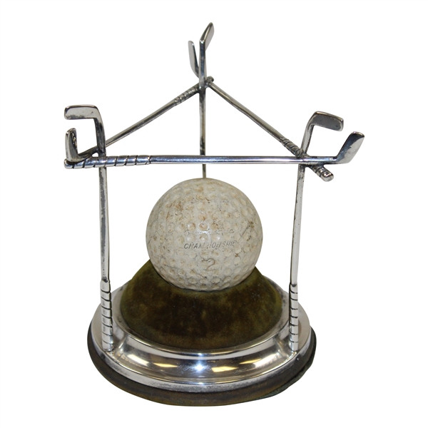 Vintage Golf Ball Holder With Triangular Golf Club Stand