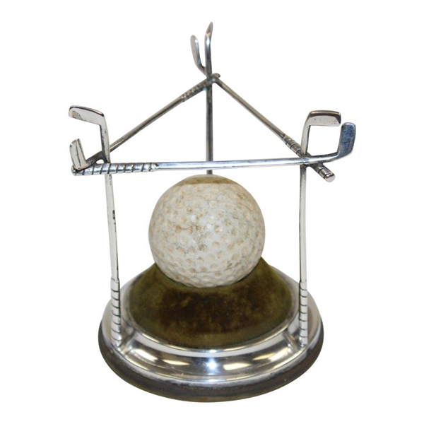 Vintage Golf Ball Holder With Triangular Golf Club Stand