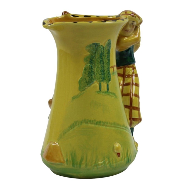 Vintage Burleigh Ware Yellow Golfer Themed Mug - Burslem, England