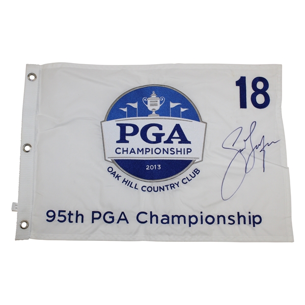 Jason Dufner Signed 2013 PGA at Oak Hill CC Embroidered Flag PSA/DNA #U06637