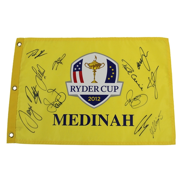 Full Team Europe Signed 2012 Ryder Cup at Medinah Flag PSA/DNA #T09213