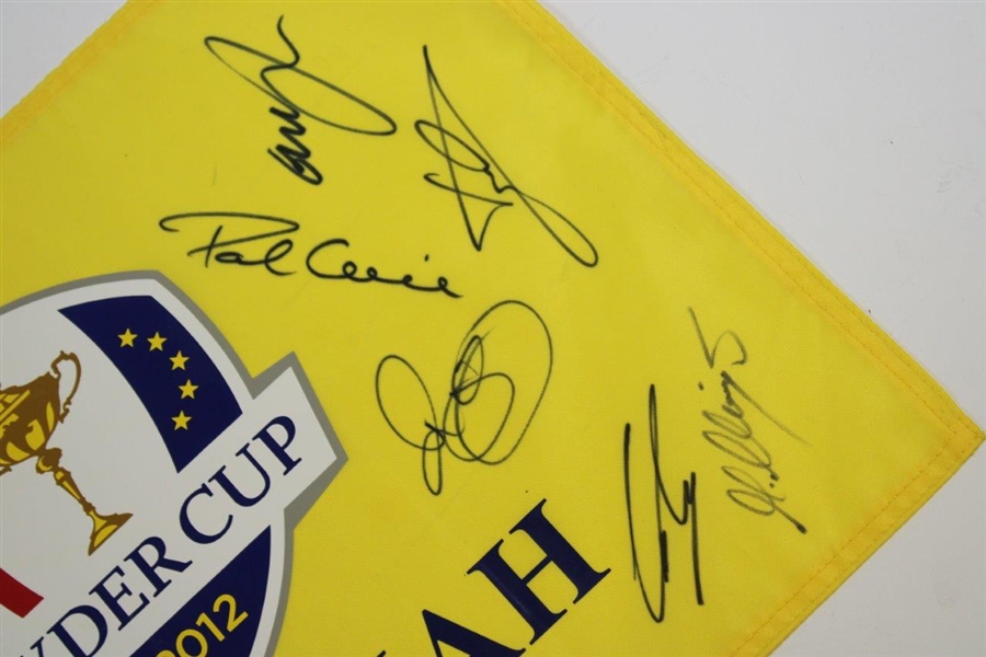 Full Team Europe Signed 2012 Ryder Cup at Medinah Flag PSA/DNA #T09213