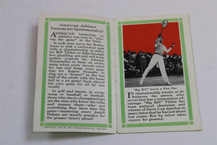 1929 Men In America American Athletes Booklet With Bobby Jones Cover with Rogers Hornsby