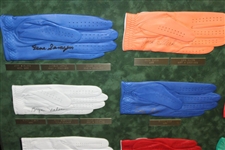 Thirty-Five (35) US Open Champs Signed Golf Gloves - Framed - Doug Sanders Collection JSA ALOA