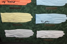 Thirty-Five (35) US Open Champs Signed Golf Gloves - Framed - Doug Sanders Collection JSA ALOA