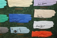 Thirty-Five (35) US Open Champs Signed Golf Gloves - Framed - Doug Sanders Collection JSA ALOA