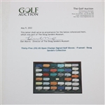 Thirty-Five (35) US Open Champs Signed Golf Gloves - Framed - Doug Sanders Collection JSA ALOA