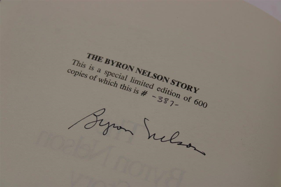 Byron Nelson Signed Ltd Ed 'The Byron Nelson Story' Book 387/600 JSA ALOA 