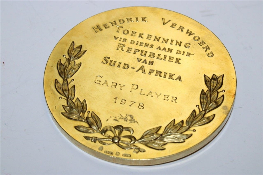 Gary Player's 1978 Hendrik Verwoerd Award for Service to the Republic of South Africa