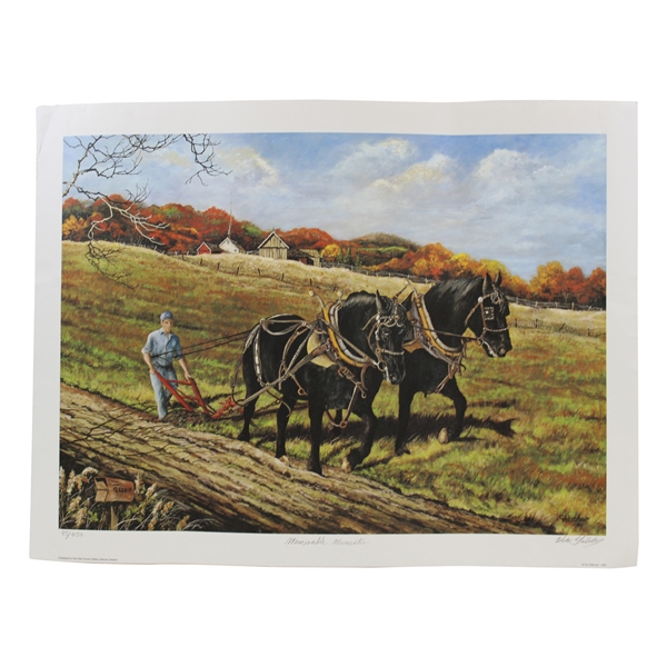 Gary Player's 'Memorable Moments' Farm Field Plow Ltd Ed 95/450 Print by Artist Vic Gibbons