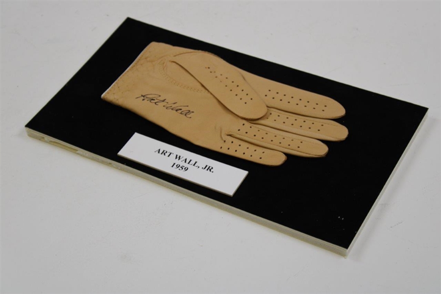 Art Wall, Jr. Signed Golf Glove Display with 1959 Nameplate JSA ALOA