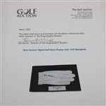 Gene Sarazen Signed Golf Glove Display with 1935 Nameplate JSA ALOA