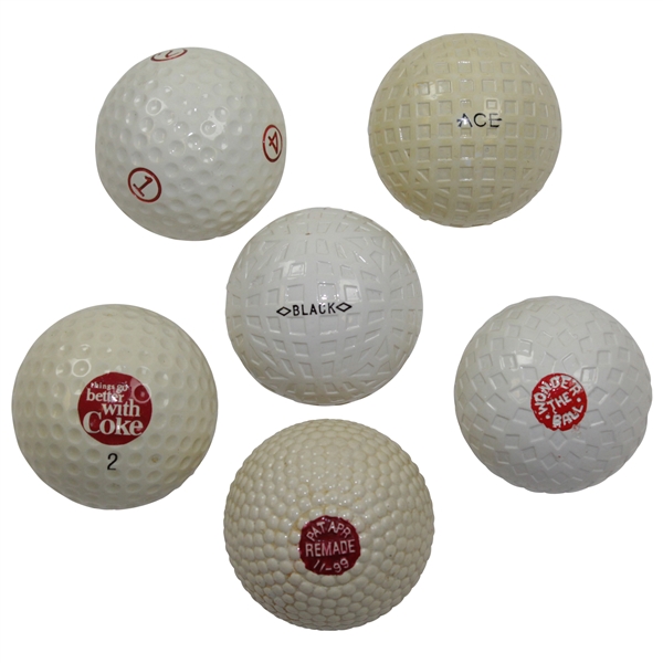 Six (6) Replica Assorted Golf Balls