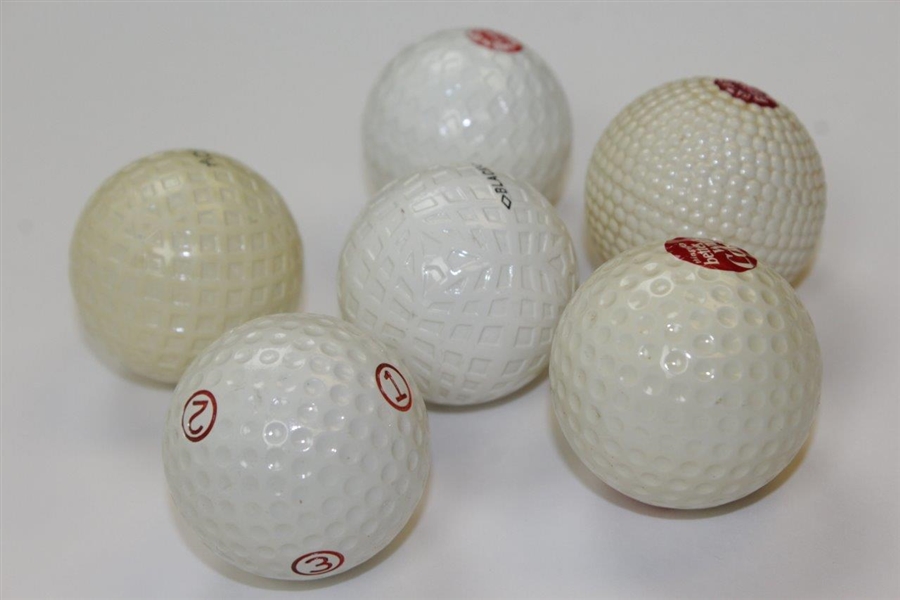 Six (6) Replica Assorted Golf Balls