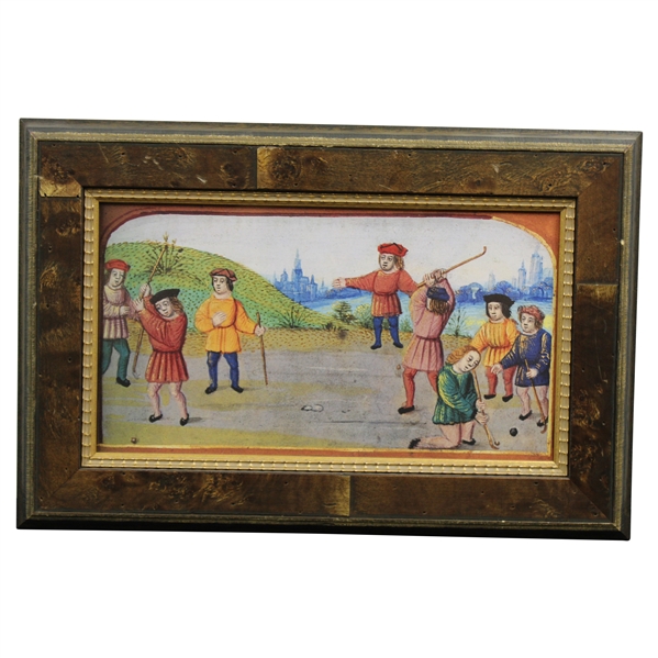 'Golf Book' Colorful Kids at Play Reproduction Flemish 'c.1500' Print - Framed