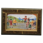 Golf Book Colorful Kids at Play Reproduction Flemish c.1500 Print - Framed