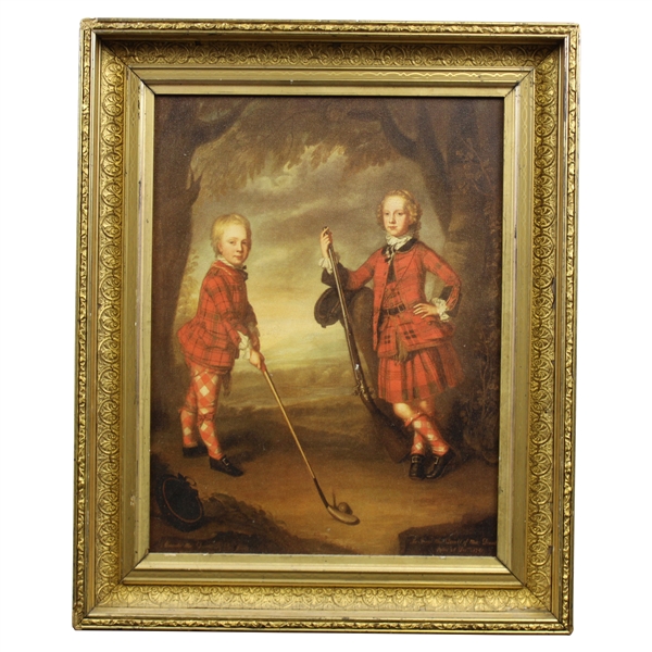 Sir James & Alexander MacDonald Children With Golf Club & Gun by William Mossman Reproduction