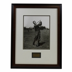 Bobby Jones Follow-Through Pose B&W Photo with "Grand Slam Year - 1930" Plate - Framed